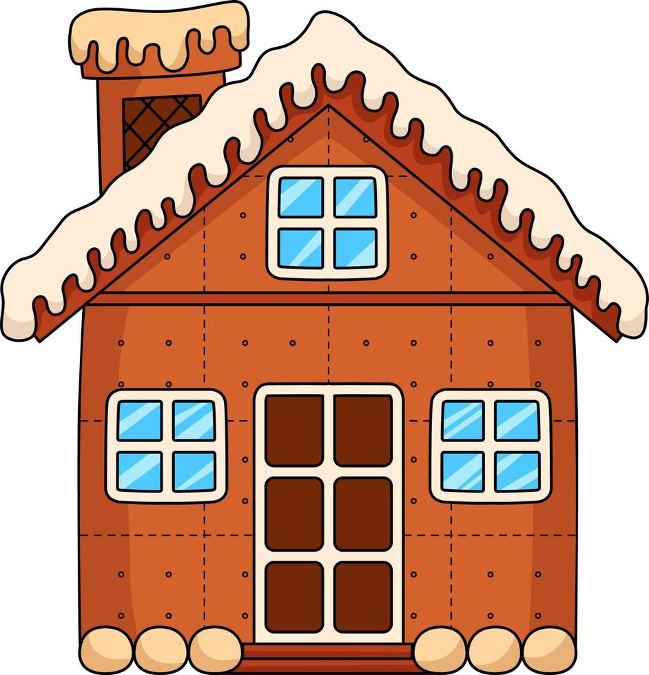 Christmas Gingerbread House Cartoon Clipart vector