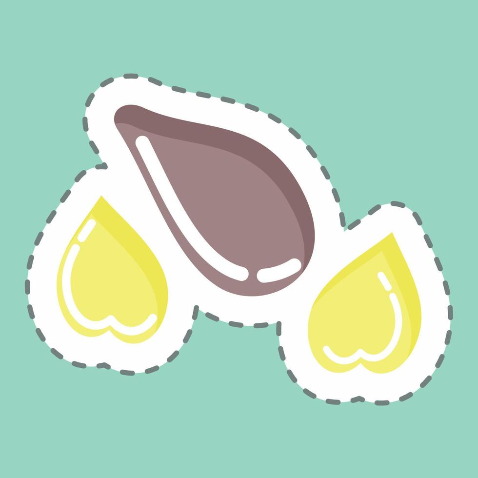 Sticker line cut Seeds. suitable for Garden symbol. simple design editable. design template vector. simple illustration vector