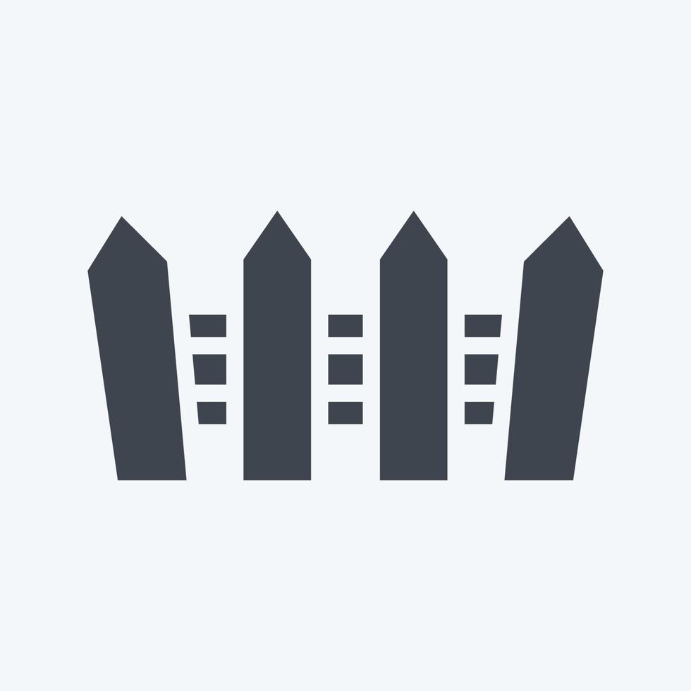 Icon Fence. suitable for Garden symbol. glyph style. simple design editable. design template vector. simple illustration vector