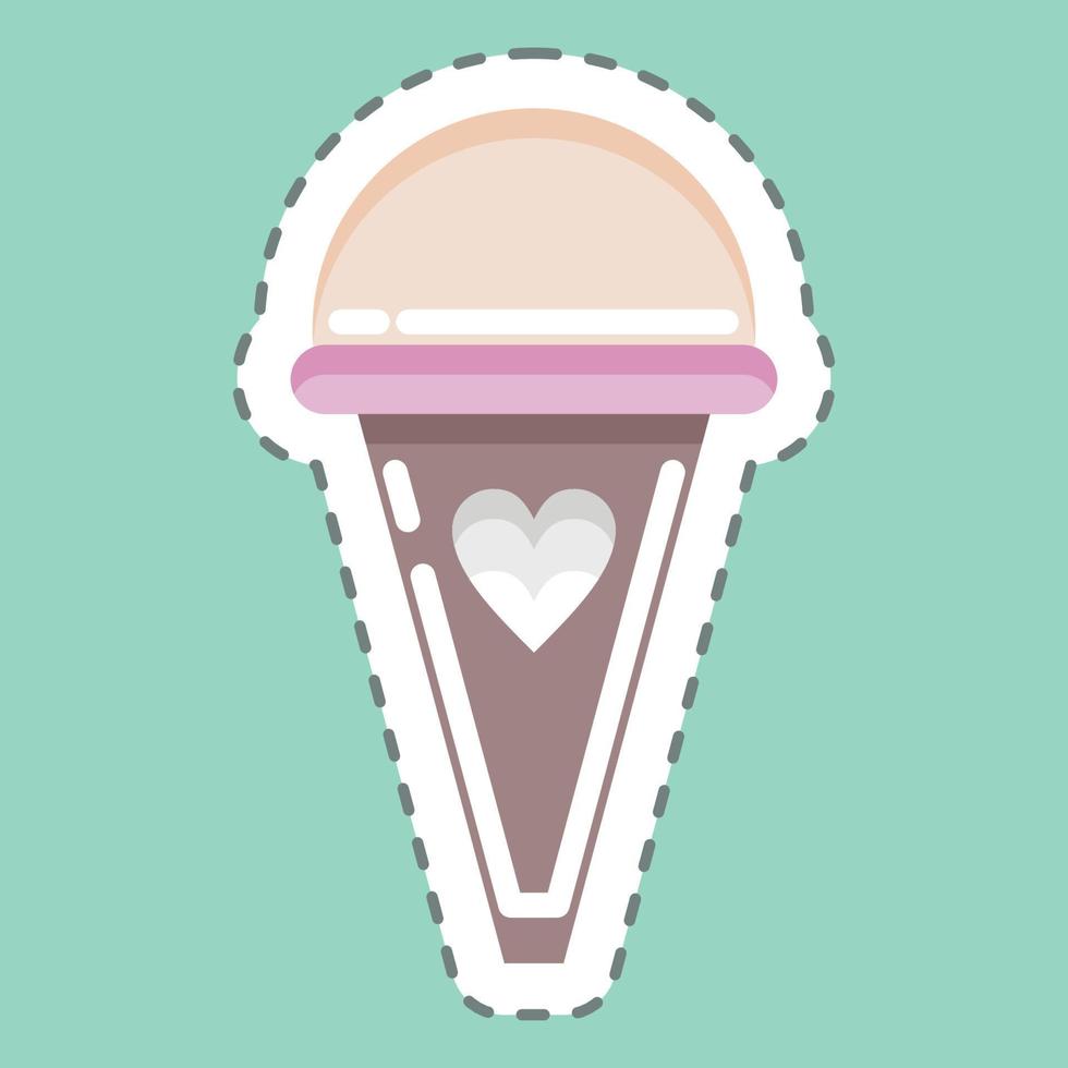 Sticker line cut Ice Cream. suitable for Summer symbol. simple design editable. design template vector. simple illustration vector