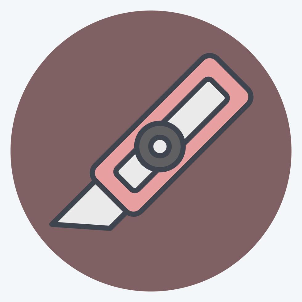 Icon Cutter Knife. suitable for Paint Art Tools symbol. color mate style. simple design editable. design template vector. simple illustration vector