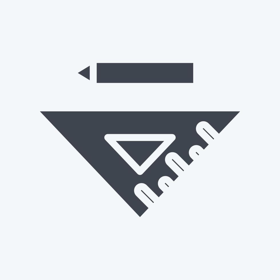 Icon Pencil and Ruler. suitable for Paint Art Tools symbol. glyph style. simple design editable. design template vector. simple illustration vector