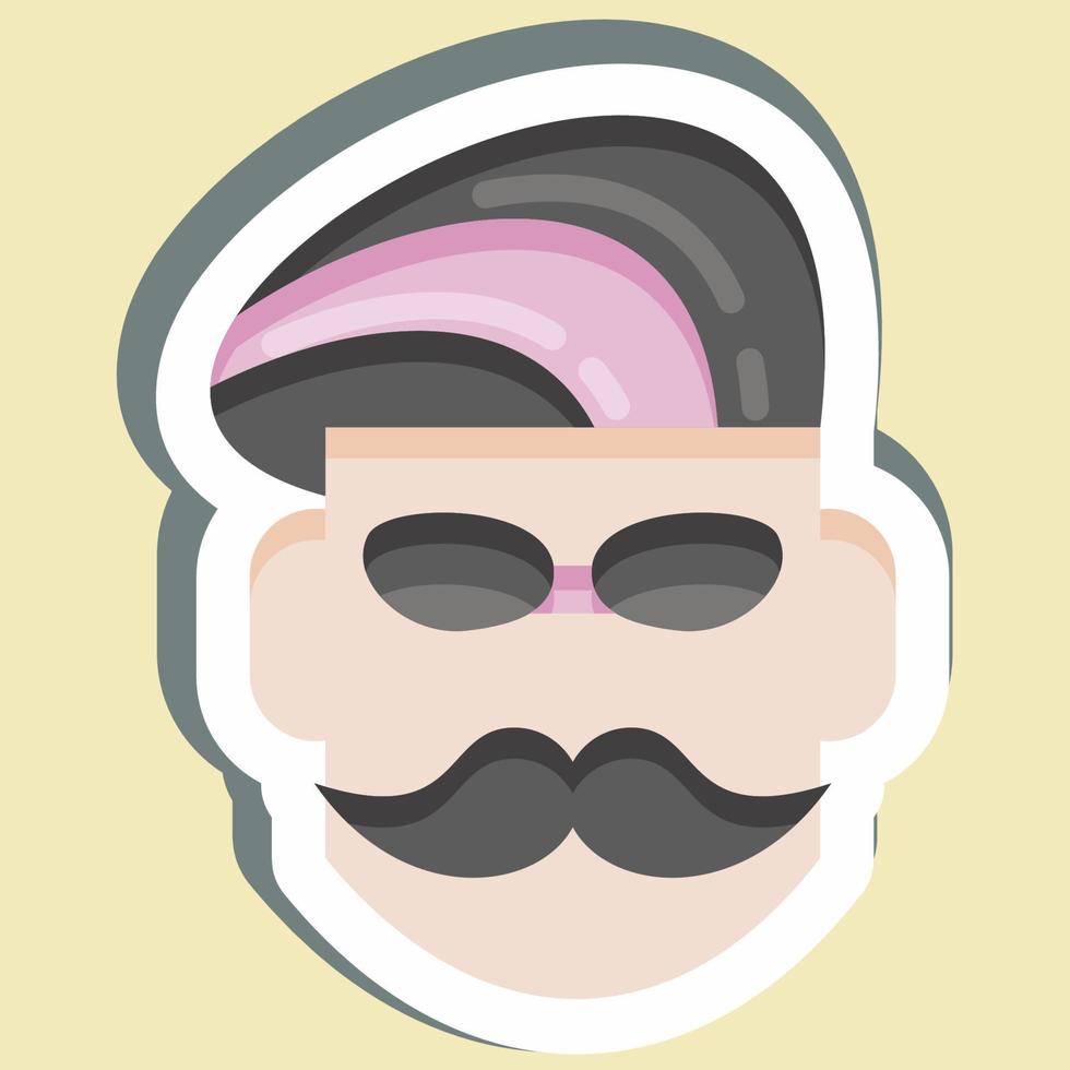 Sticker Mustache. suitable for Barbershop symbol. simple design editable. design template vector. simple illustration vector