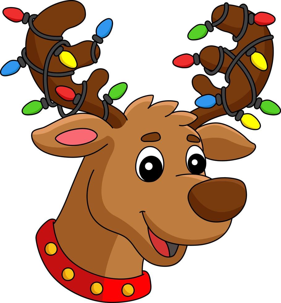 Christmas Reindeer Head Cartoon Colored Clipart 10789495 Vector Art at  Vecteezy