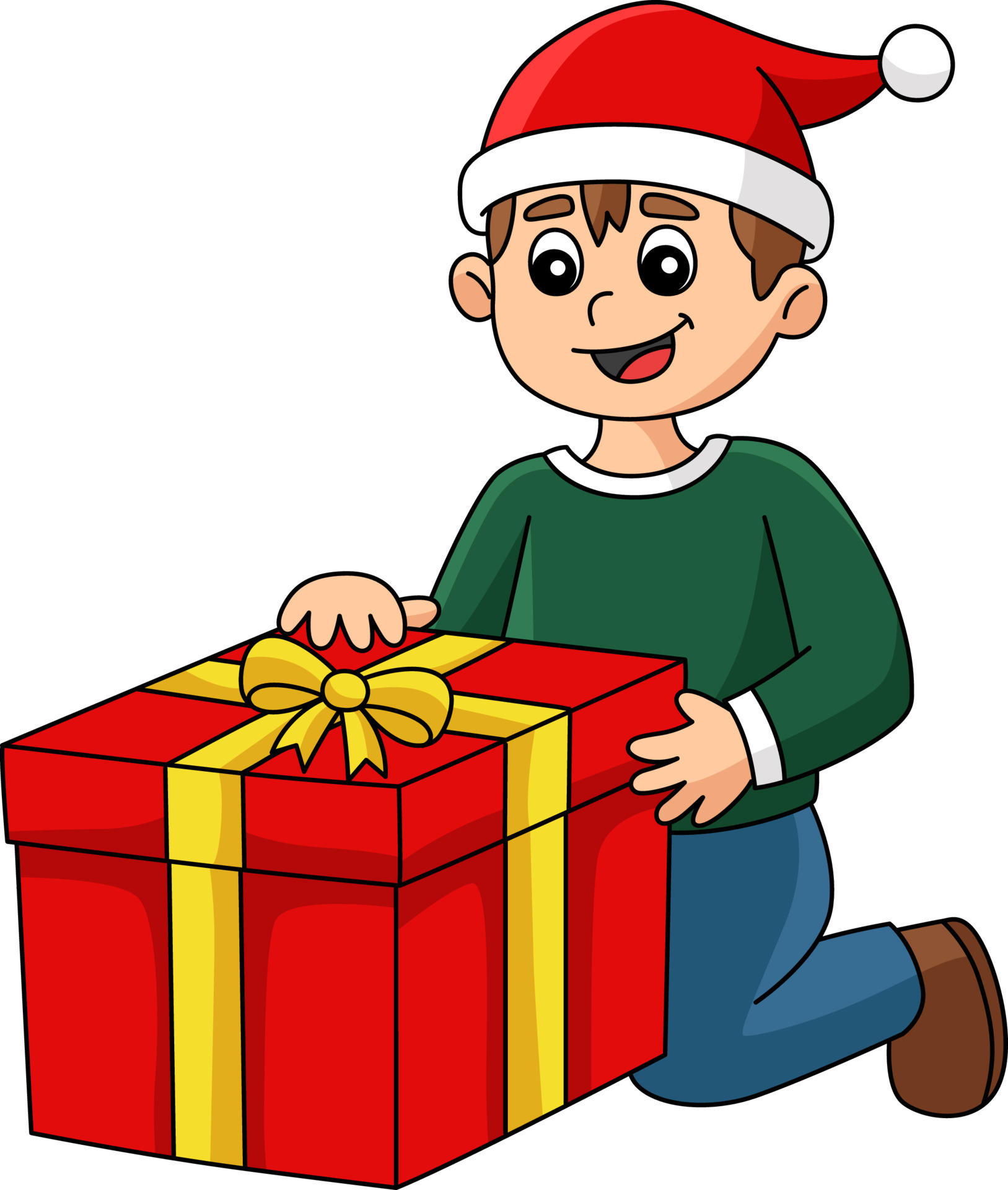 Christmas Boy Opening Gift Cartoon Colored Clipart 10789497 Vector Art christmas-boy-opening-gift-cartoon-colored-clipart-10789497-vector-art