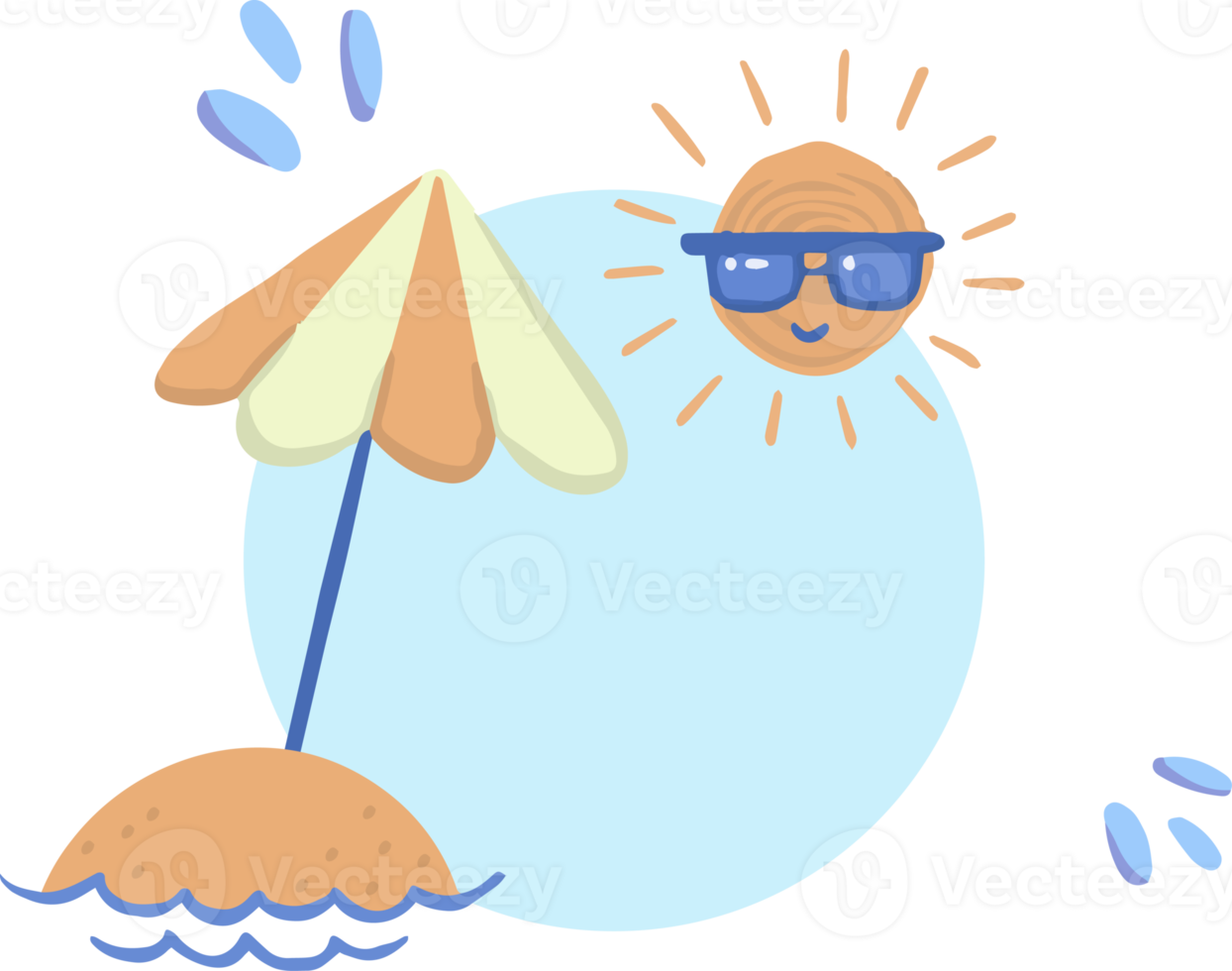 zomer illustratie Aan transparant achtergrond png