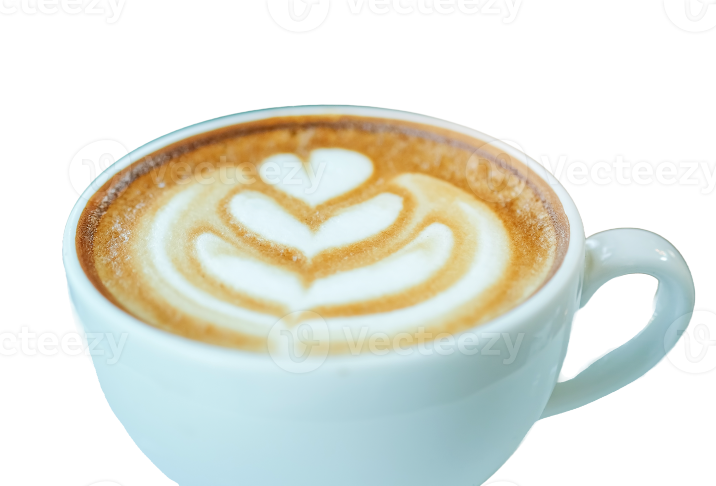 Koffie Latte Met Hart Patroon Detailopname Transparant Achtergrond koffie-latte-met-hart-patroon-detailopname-transparant-achtergrond