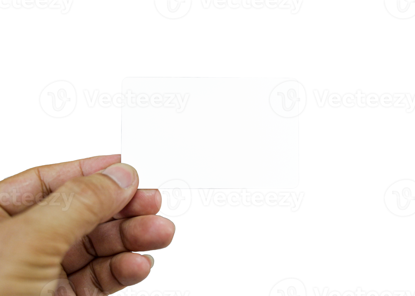 Hand showing business card, transparent background. png