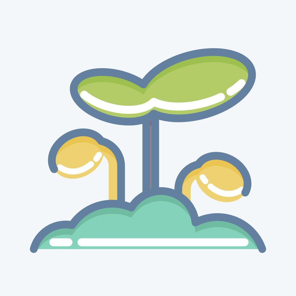 Icon Sprout. suitable for Garden symbol. doodle style. simple design editable. design template vector. simple illustration vector