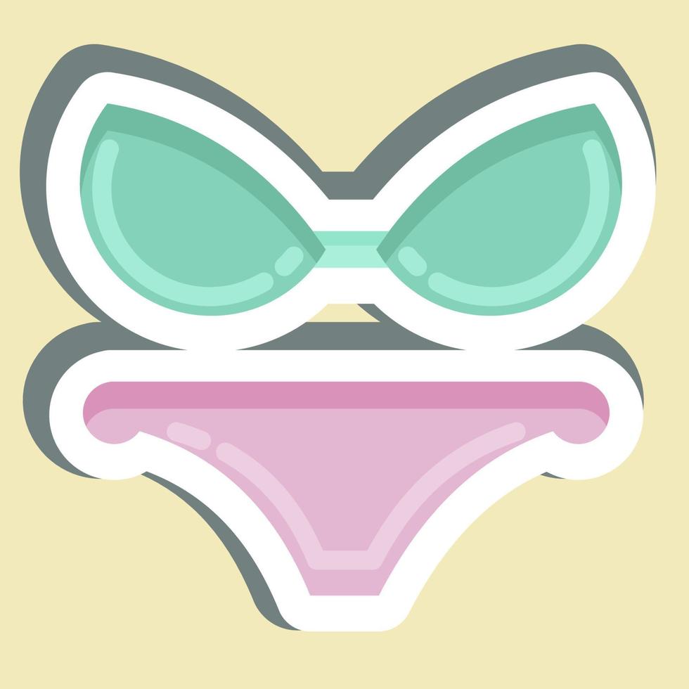 Sticker Suit Wear. suitable for Summer symbol. simple design editable. design template vector. simple illustration vector