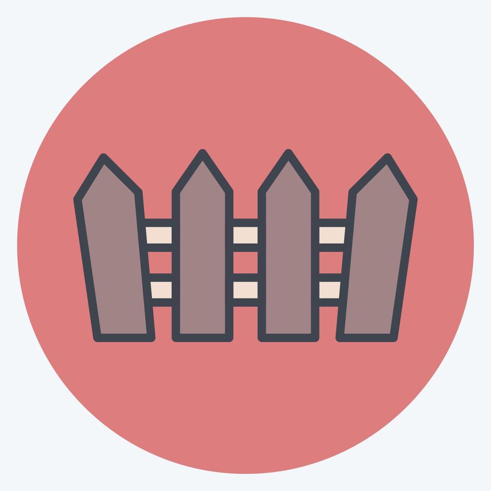Icon Fence. suitable for Garden symbol. color mate style. simple design editable. design template vector. simple illustration vector