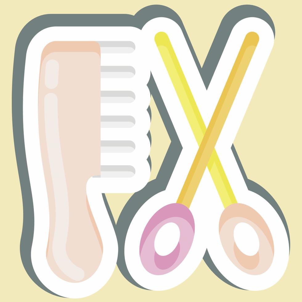 Sticker Hair Salon. suitable for Barbershop symbol. simple design editable. design template vector. simple illustration vector