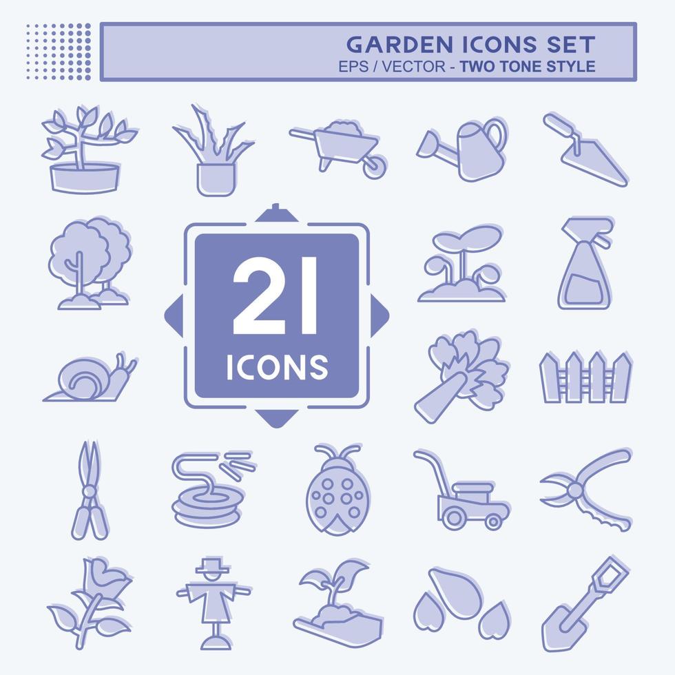 Icon Set Garden. suitable for Garden symbol. two tone style. simple design editable. design template vector. simple illustration vector