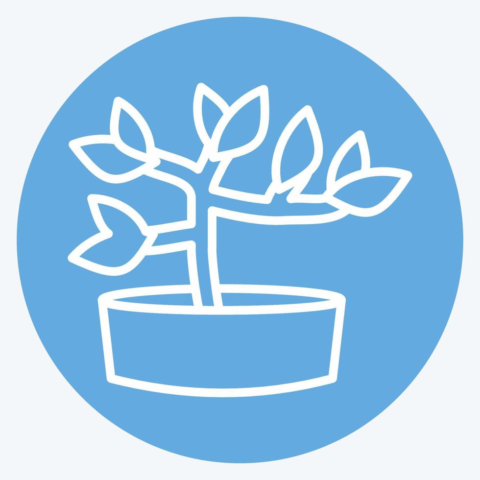 icono de bonsái. adecuado para el símbolo del jardín. estilo de ojos azules. diseño simple editable. vector de plantilla de diseño. ilustración sencilla