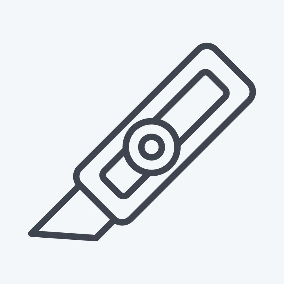 cuchillo cortador de iconos. adecuado para el símbolo de herramientas de arte de pintura. estilo de línea diseño simple editable. vector de plantilla de diseño. ilustración sencilla