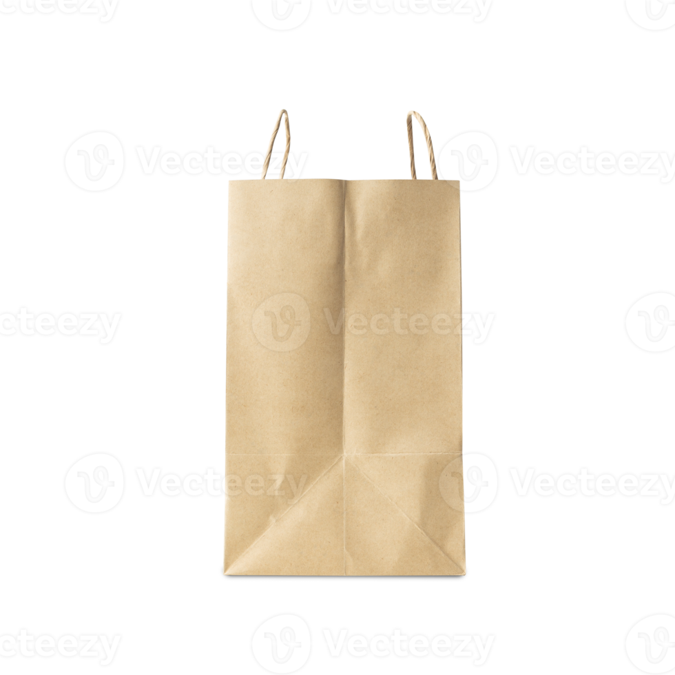 Brown paper shopping bag cutout, Png file