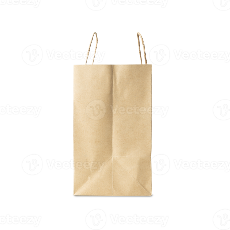 Brown paper shopping bag cutout, Png file