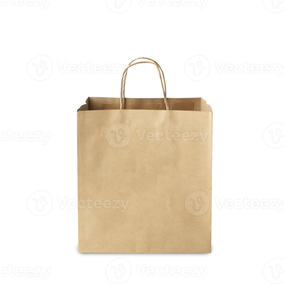 Brown paper shopping bag cutout, Png file