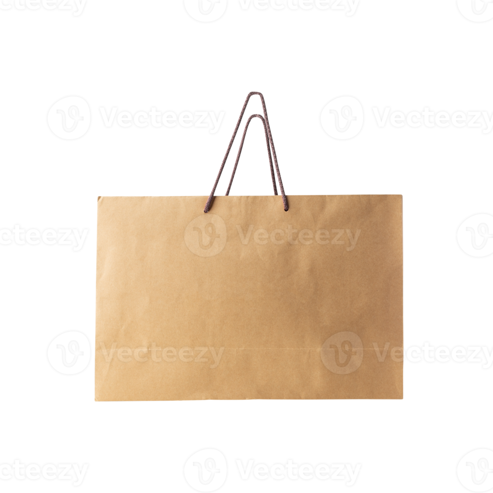 Brown paper shopping bag cutout, Png file