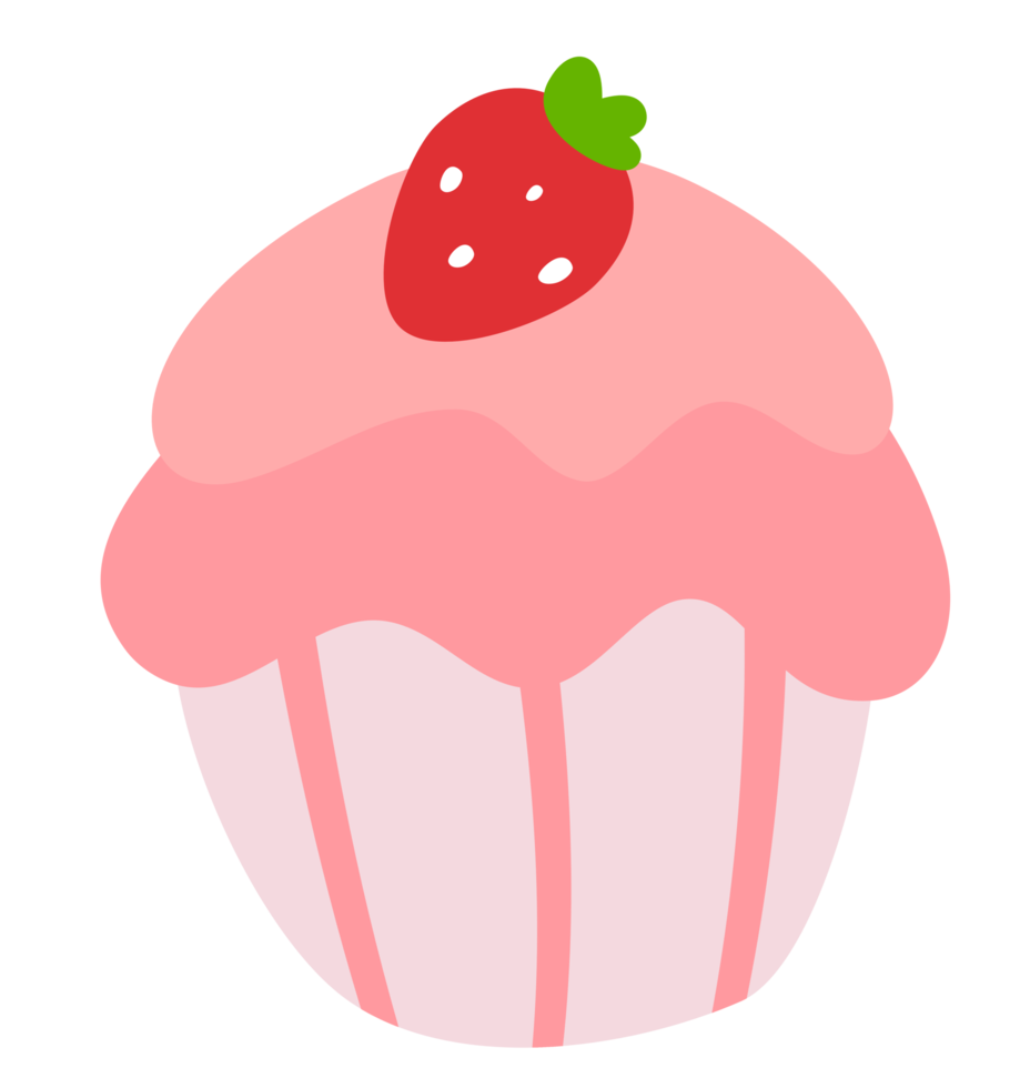 dibujado a mano ilustración de postre de estilo plano de cupcake png