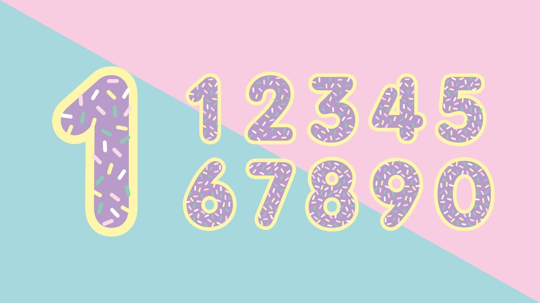 Alphabet Numbers with Colorful Sprinkles vector