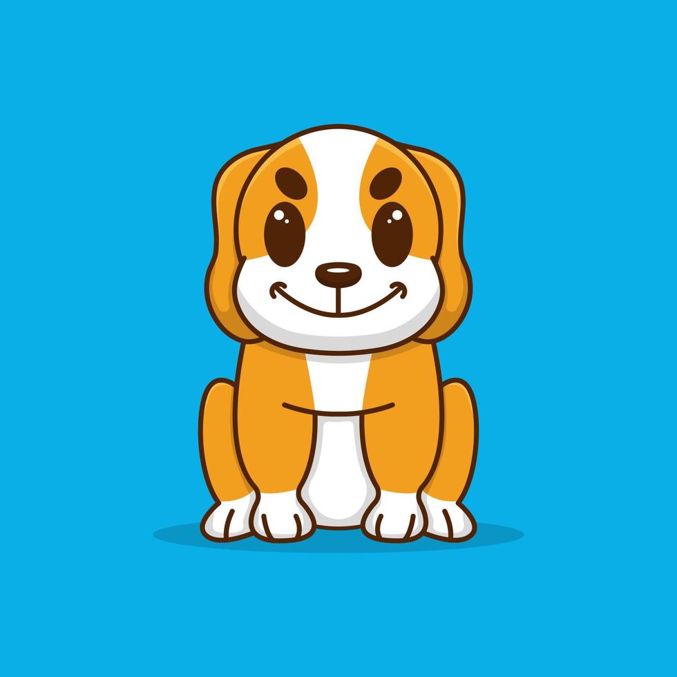 cute cartoon dog sitting 10790142 Vector Art at Vecteezy