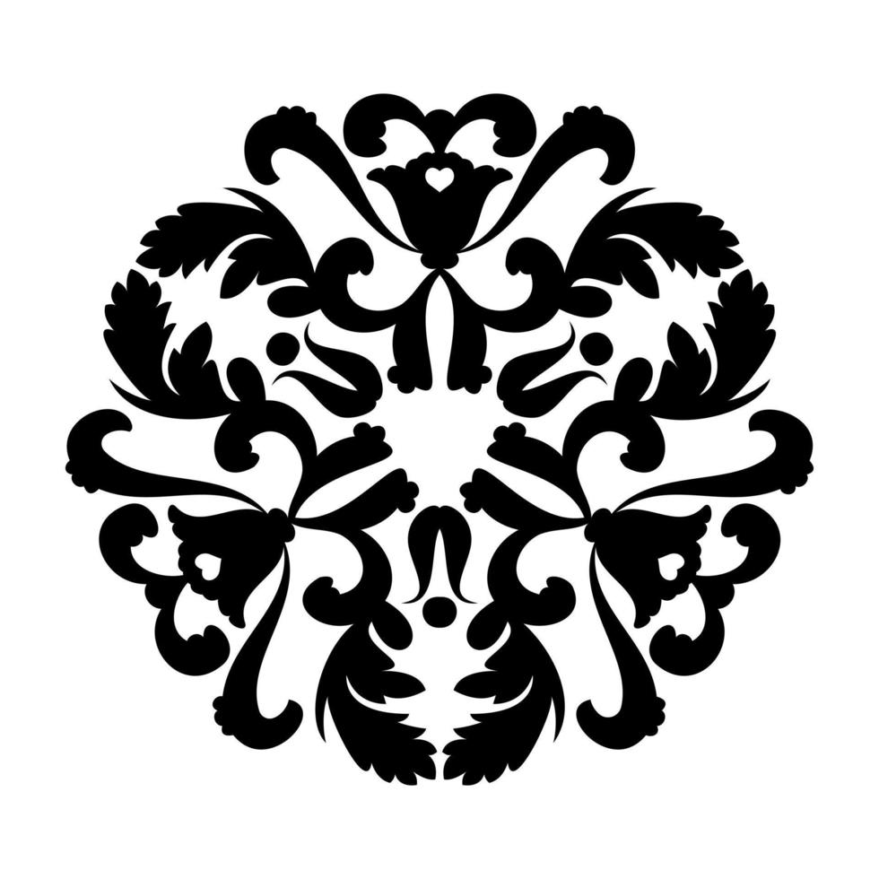ornamento de mandala circular vectorial en negro sobre fondo blanco. para stencil tattoo marquetería corte láser e impresiones. vector