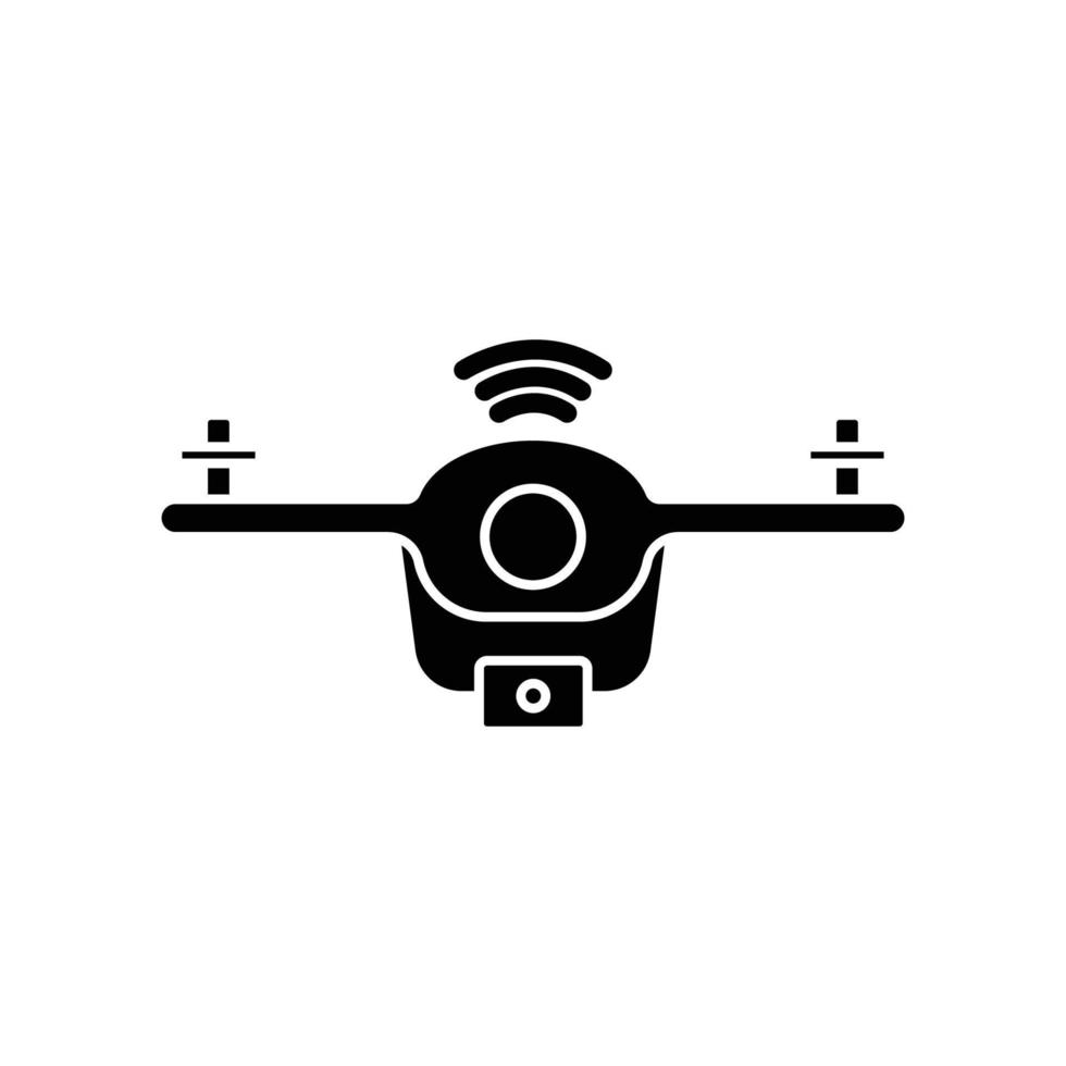 Drone icon. icon related to technology. smart device. drone with signal. glyph icon style, solid. Simple design editable vector