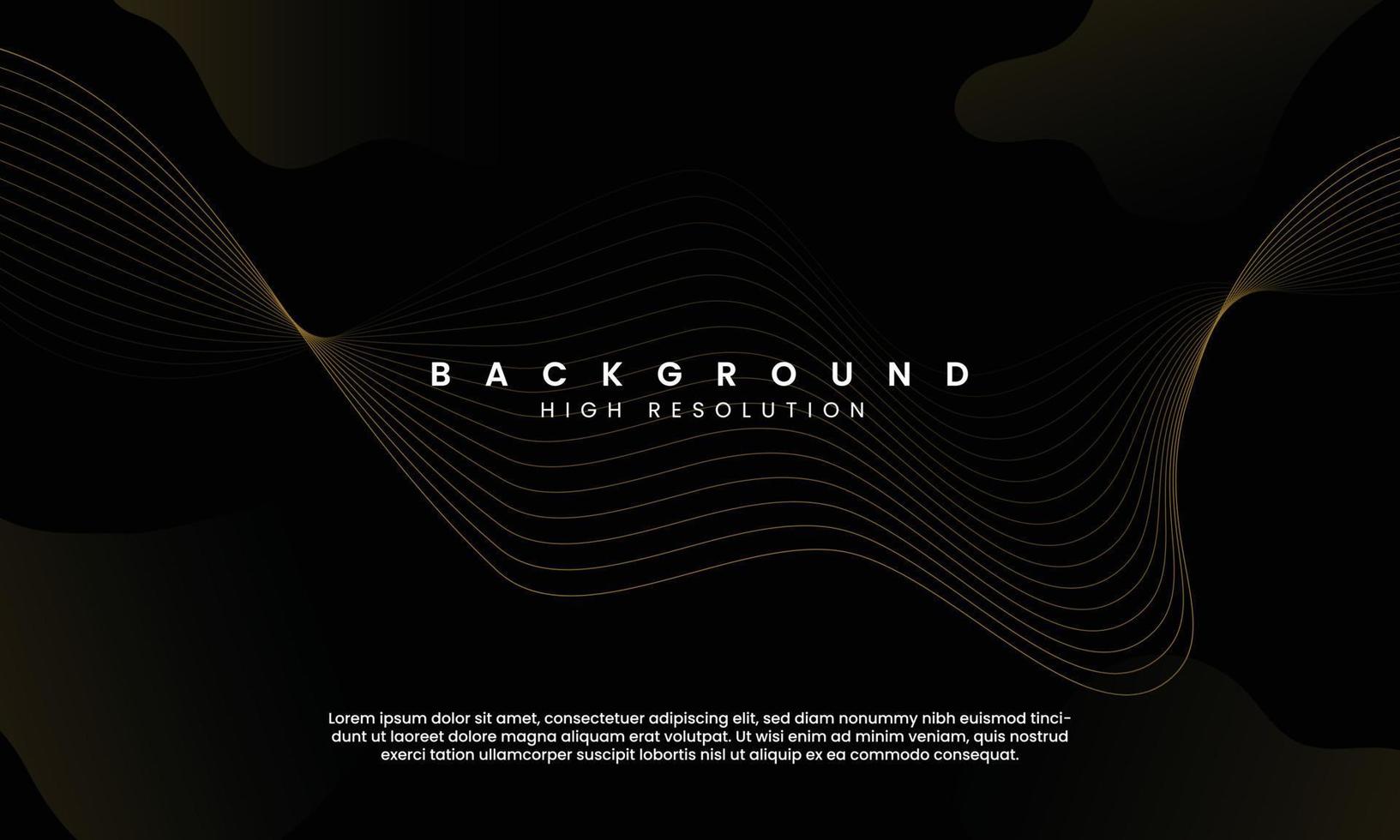 Black Gold Wave Abstract Background vector