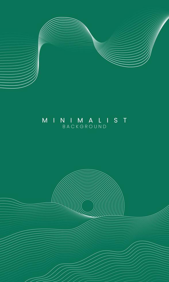 Green Wave Sunrise Abstract Background vector