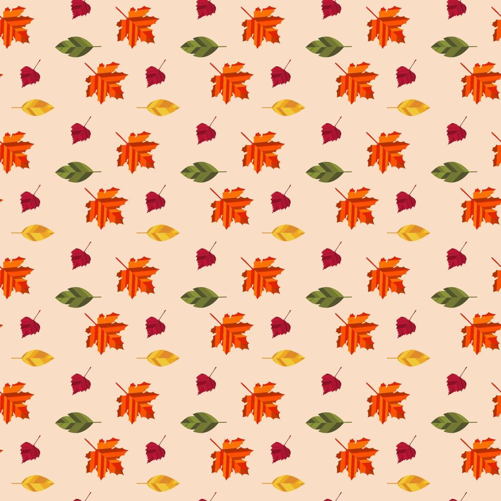 patrón transparente con hojas de otoño sobre un fondo claro. adecuado para papel tapiz, papel de regalo, relleno de patrón, fondo de página web, tarjetas de felicitación de otoño. ilustración vectorial vector
