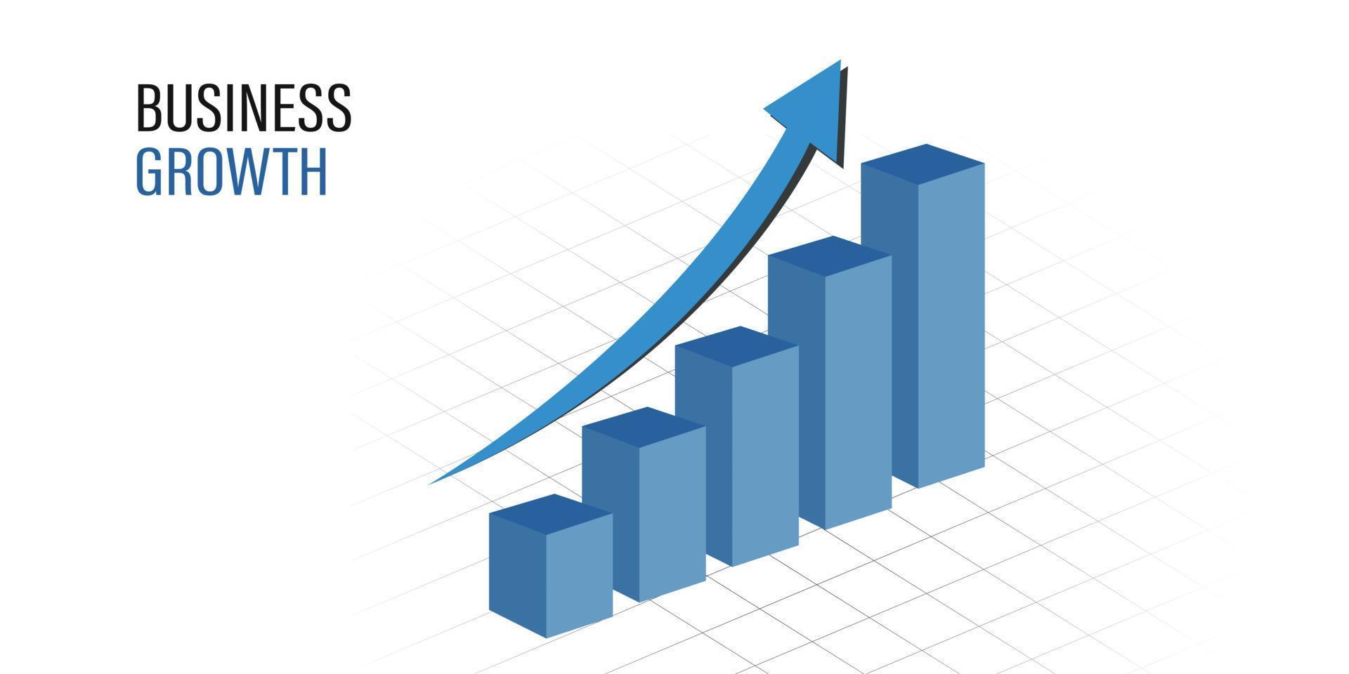 Business success growth arrow moving upward chart vector background