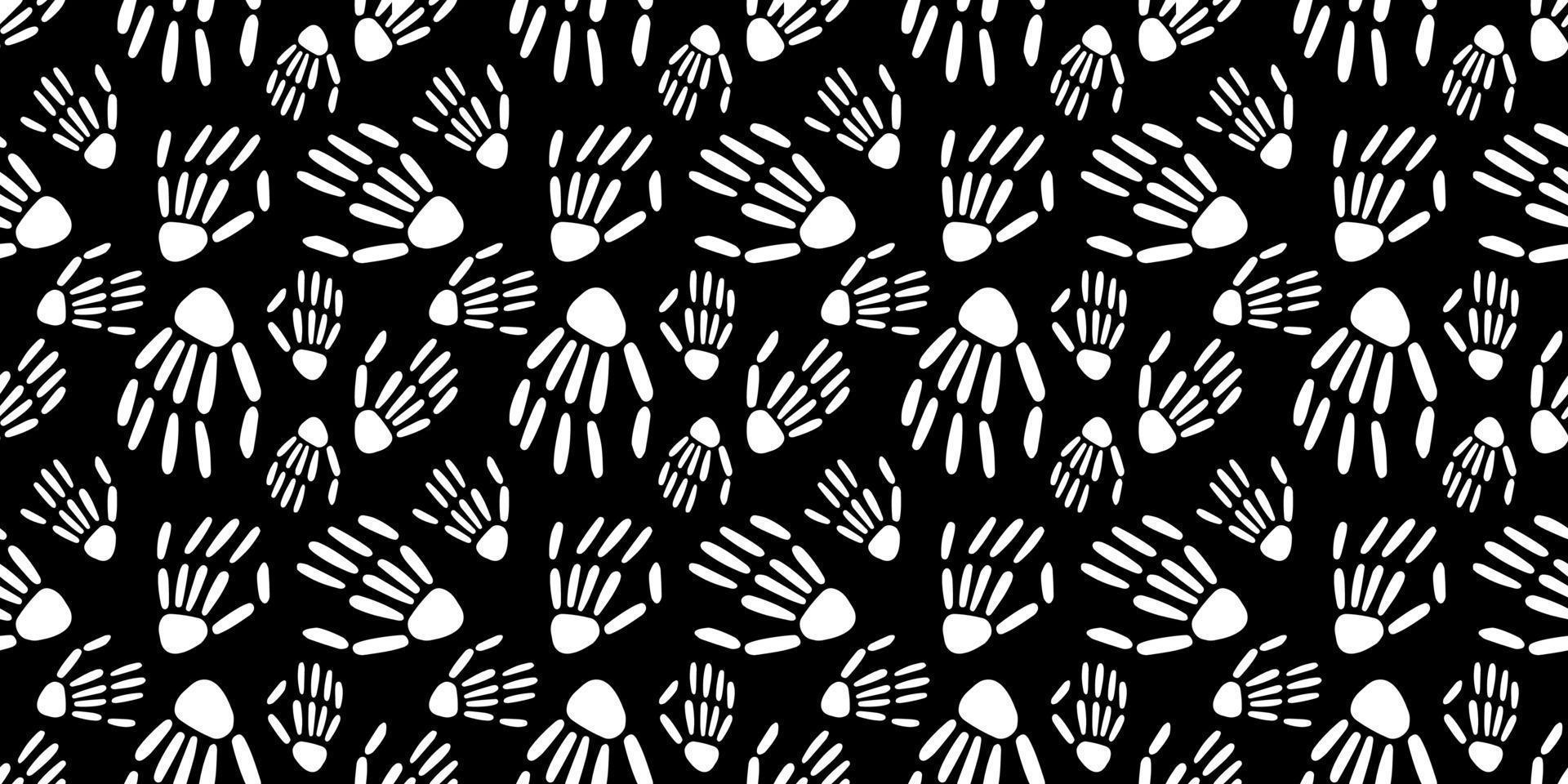Skeleton hand seamless pattern vector