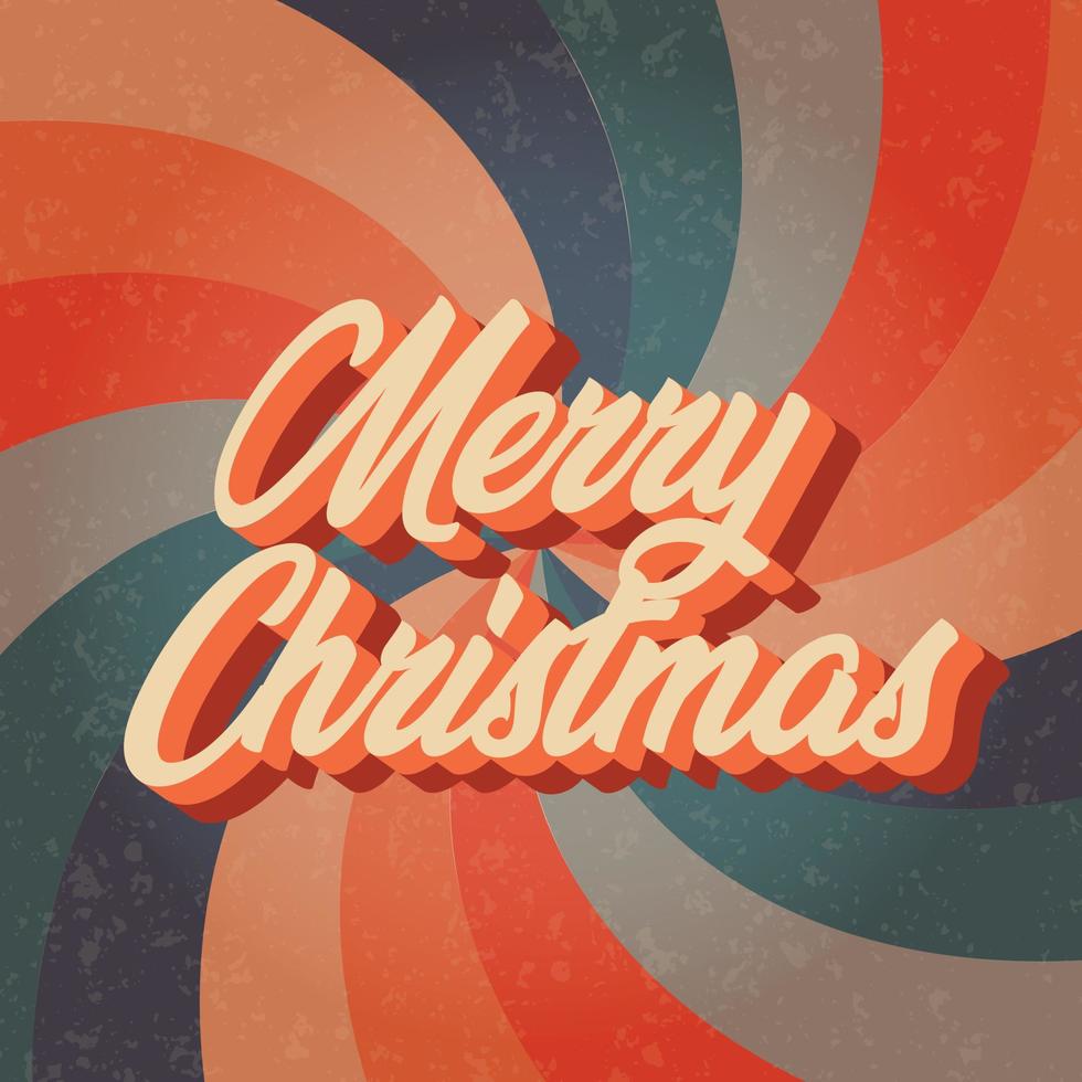 Groove retro Christmas card. Vector illustration