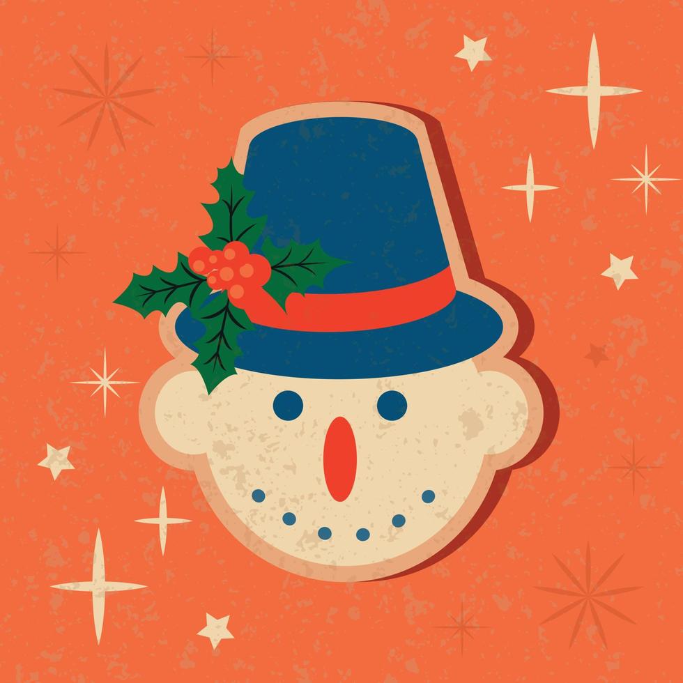 Groove retro Christmas card. Vector illustration