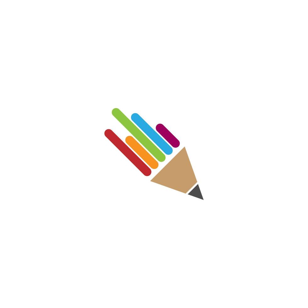 Pencil icon logo design vector