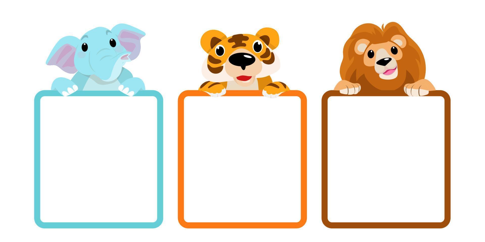 Cute animals in Zoo, Placards and banner in zoos Design for banner, layout, annual report, web, flyer, brochure, ad. vector