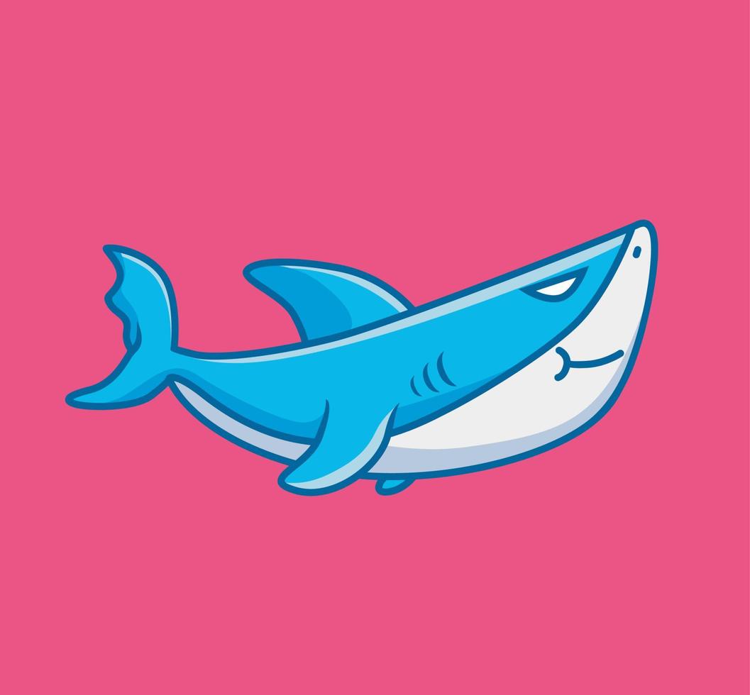 cute baby shark expression. cartoon animal nature concept Isolated illustration. Flat Style suitable for Sticker Icon Design Premium Logo vector. Mascot Character vector