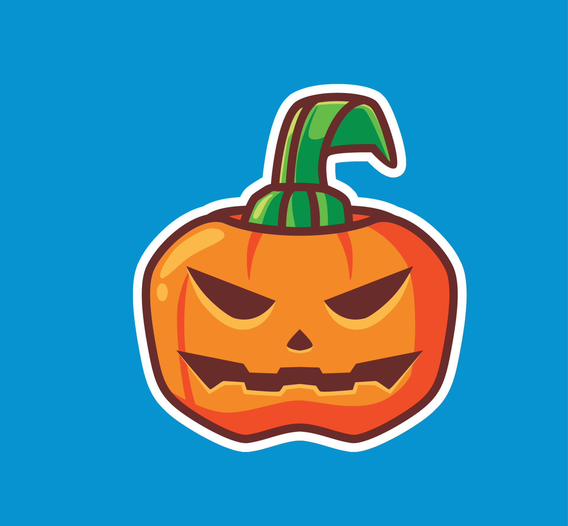 Halloween scary pumpkin in flat style Holiday cartoon concept 3489206  Vector Art at Vecteezy