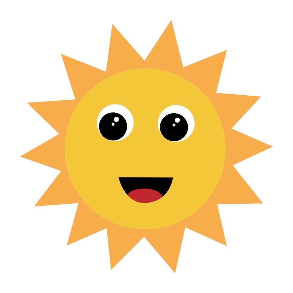 Cute happy cartoon-style sun vector