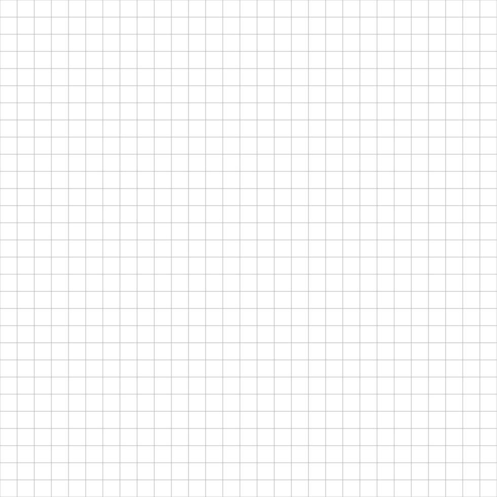 Empty flat square grid seamless pattern. Vector white background with gray markings. Template for school design or for stationery