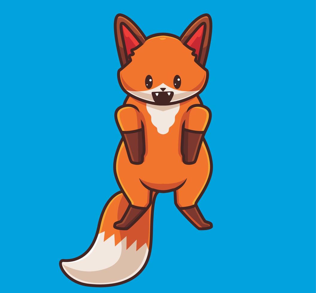 cute fox jumping. isolated cartoon animal nature concept illustration. Flat Style suitable for Sticker Icon Design Premium Logo vector. Mascot Character vector