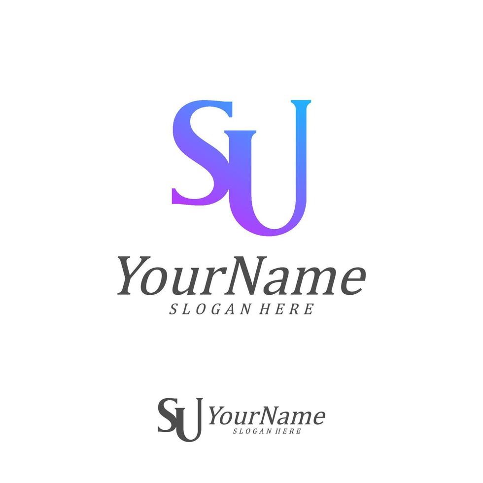 Letter SU Logo Design Template. Initial SU logo concept vector. Creative Icon Symbol vector