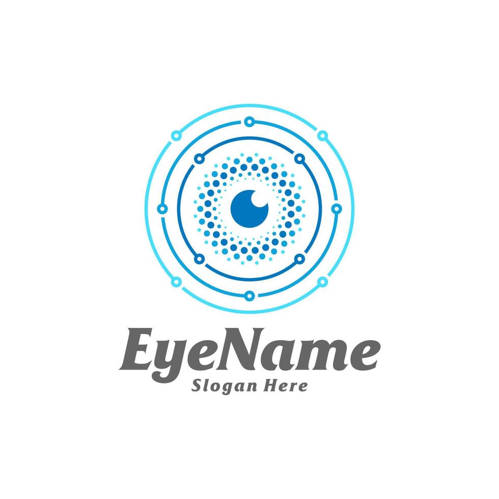 Tech Eye Logo Design Template. Eye Tech logo concept vector. Creative Icon Symbol vector