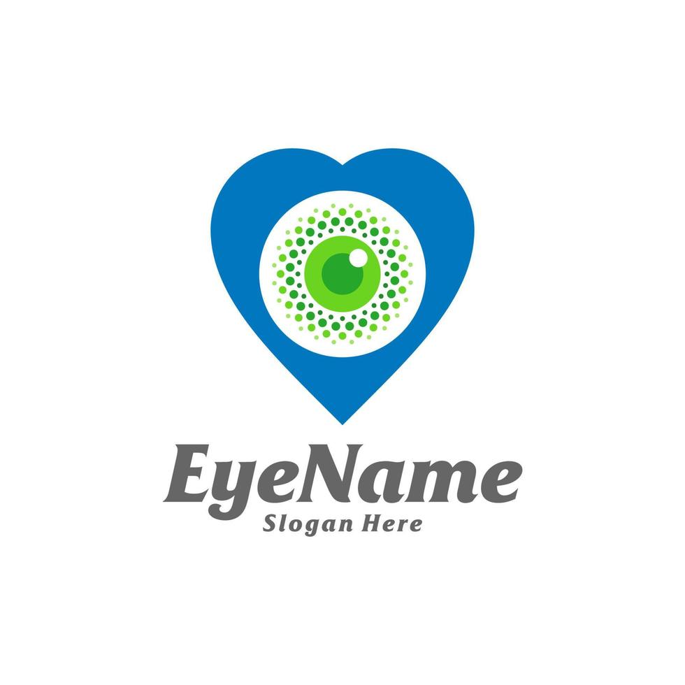 plantilla de diseño de logotipo de ojo de amor. ojo amor logo concepto vector. símbolo de icono creativo vector