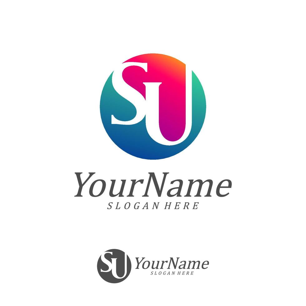 Letter SU Logo Design Template. Initial SU logo concept vector. Creative Icon Symbol vector