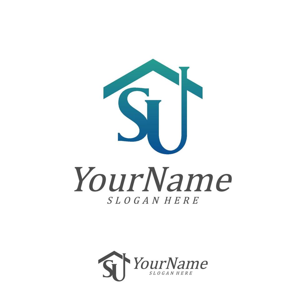 Letter SU Logo Design Template. Initial SU logo concept vector. Creative Icon Symbol vector