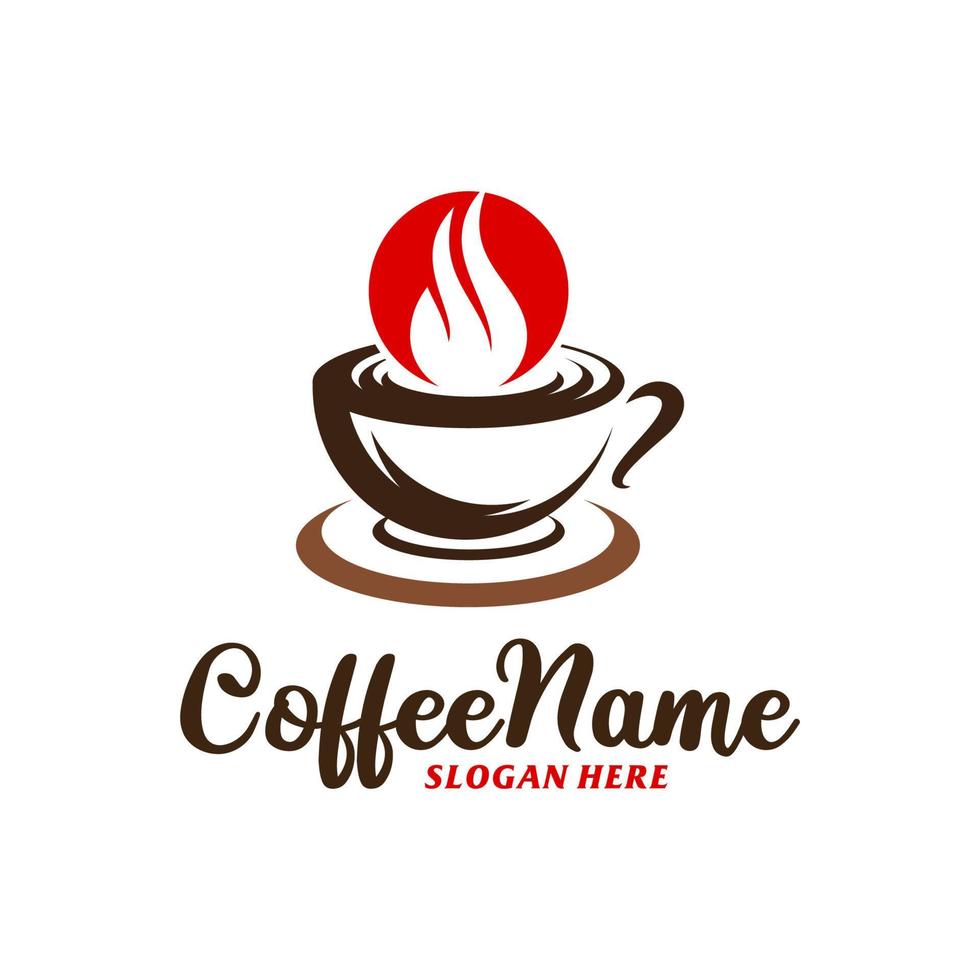 Fire Coffee Logo Design Template. Coffee Fire logo concept vector. Creative Icon Symbol vector