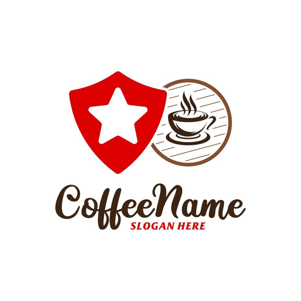 Star Coffee Logo Design Template. Coffee Star logo concept vector. Creative Icon Symbol vector