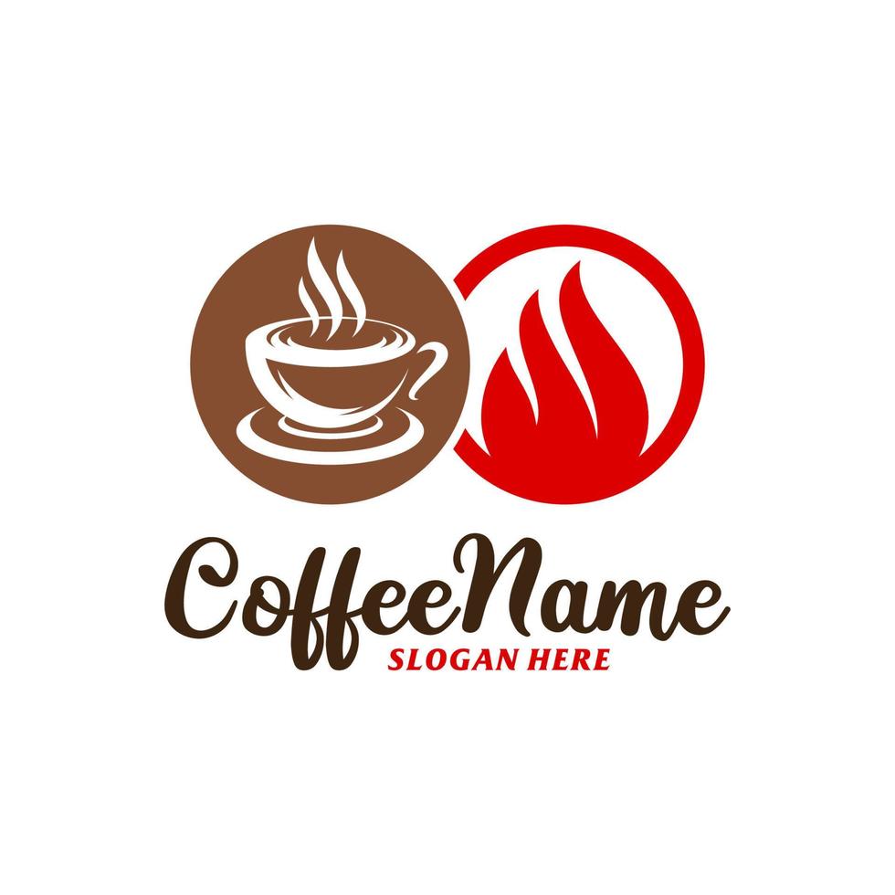 Fire Coffee Logo Design Template. Coffee Fire logo concept vector. Creative Icon Symbol vector